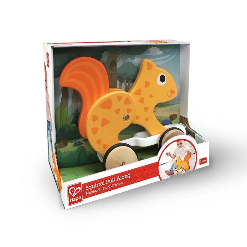 Hape Squirrel Pull Along Toy Multicolor Age  12 Months & Above