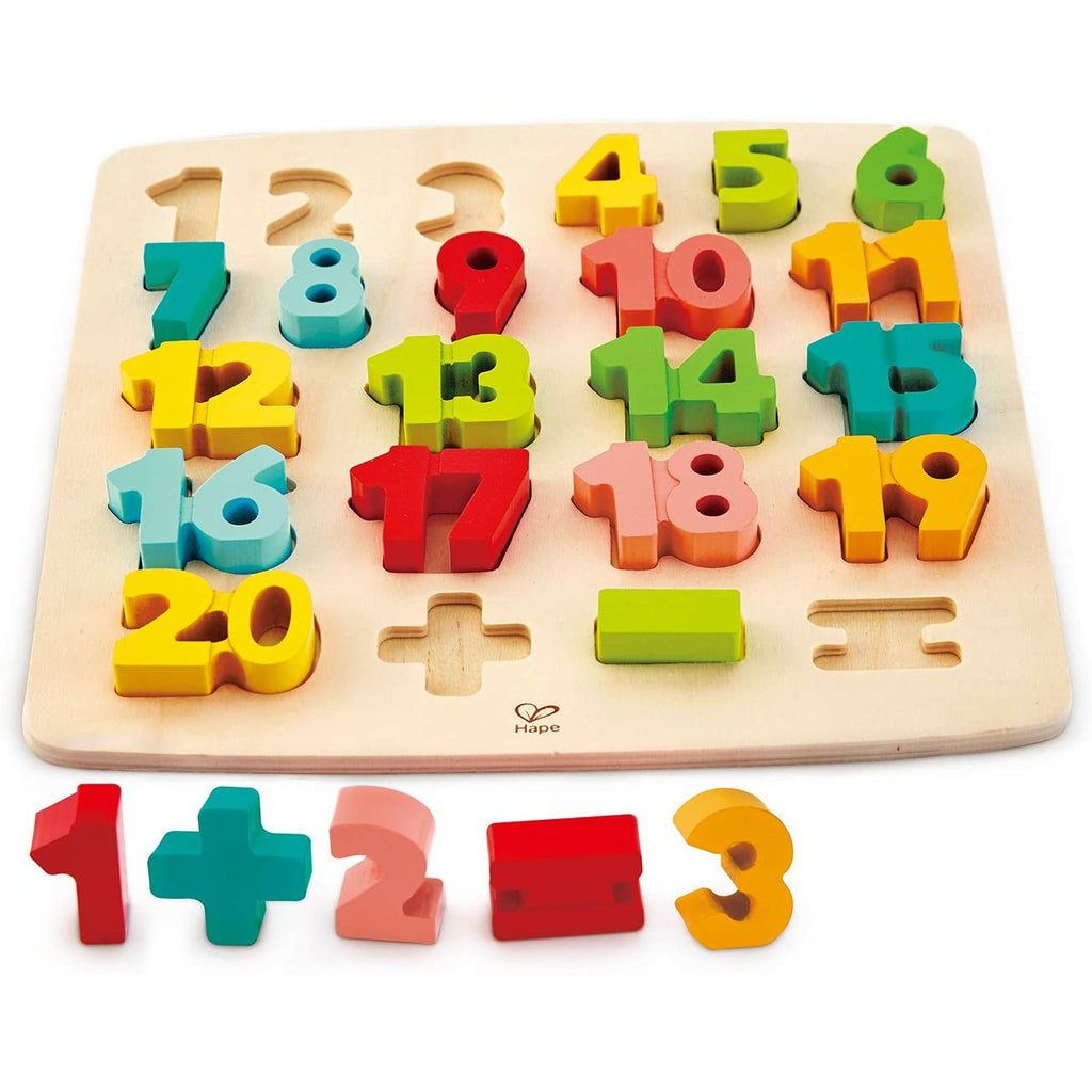 Hape Wooden Chunky Number Puzzle Multicolor Age- 3 Years & Above