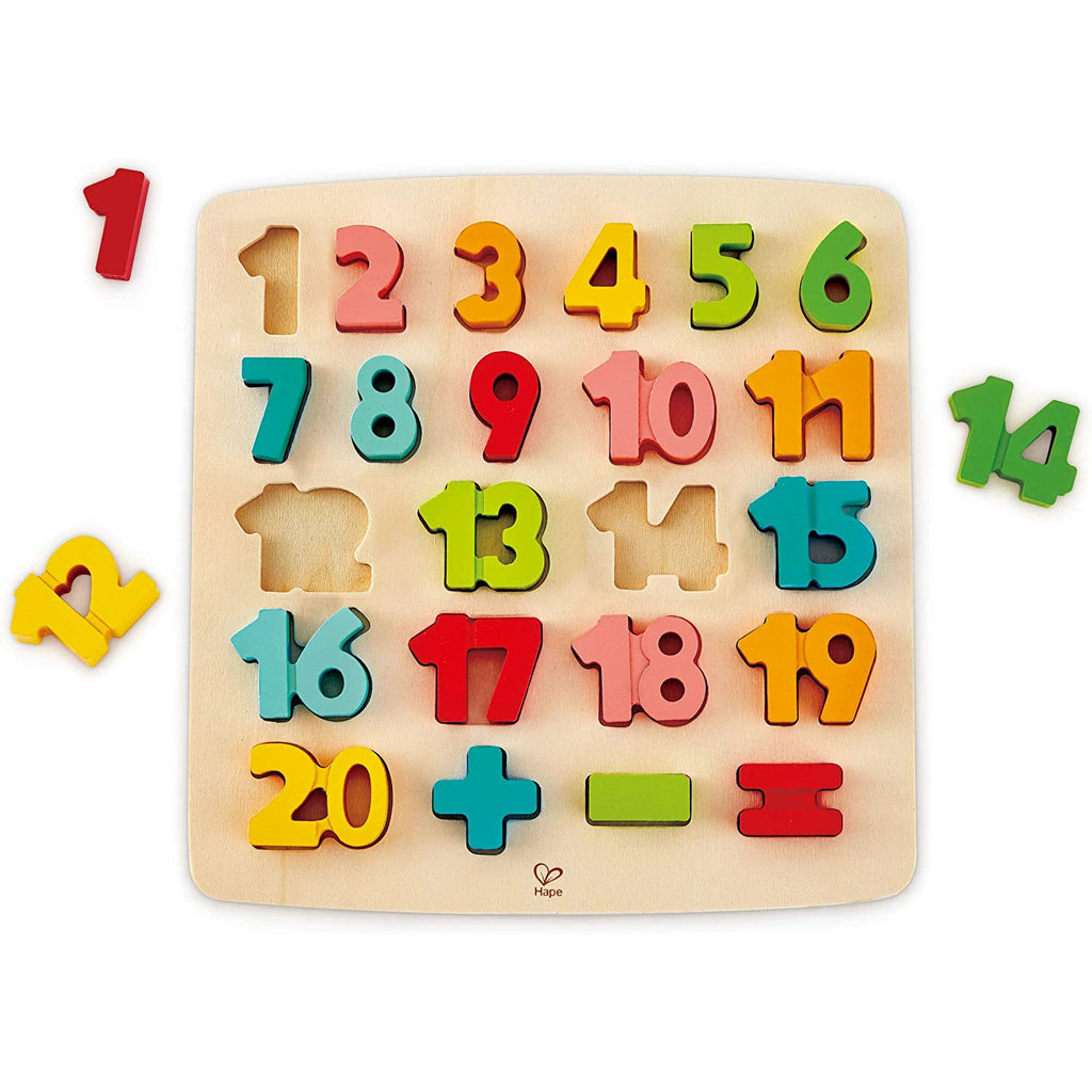 Hape Wooden Chunky Number Puzzle Multicolor Age- 3 Years & Above