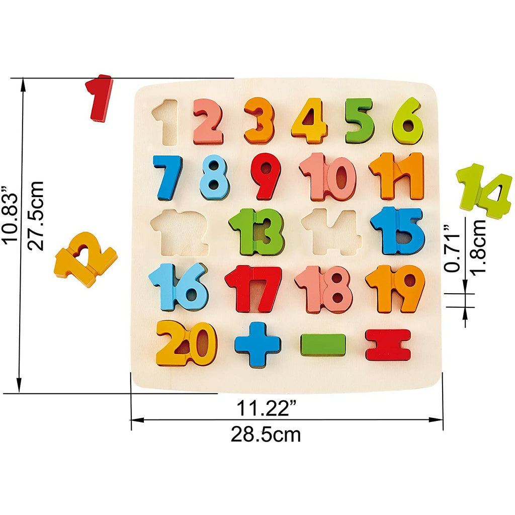 Hape Wooden Chunky Number Puzzle Multicolor Age- 3 Years & Above