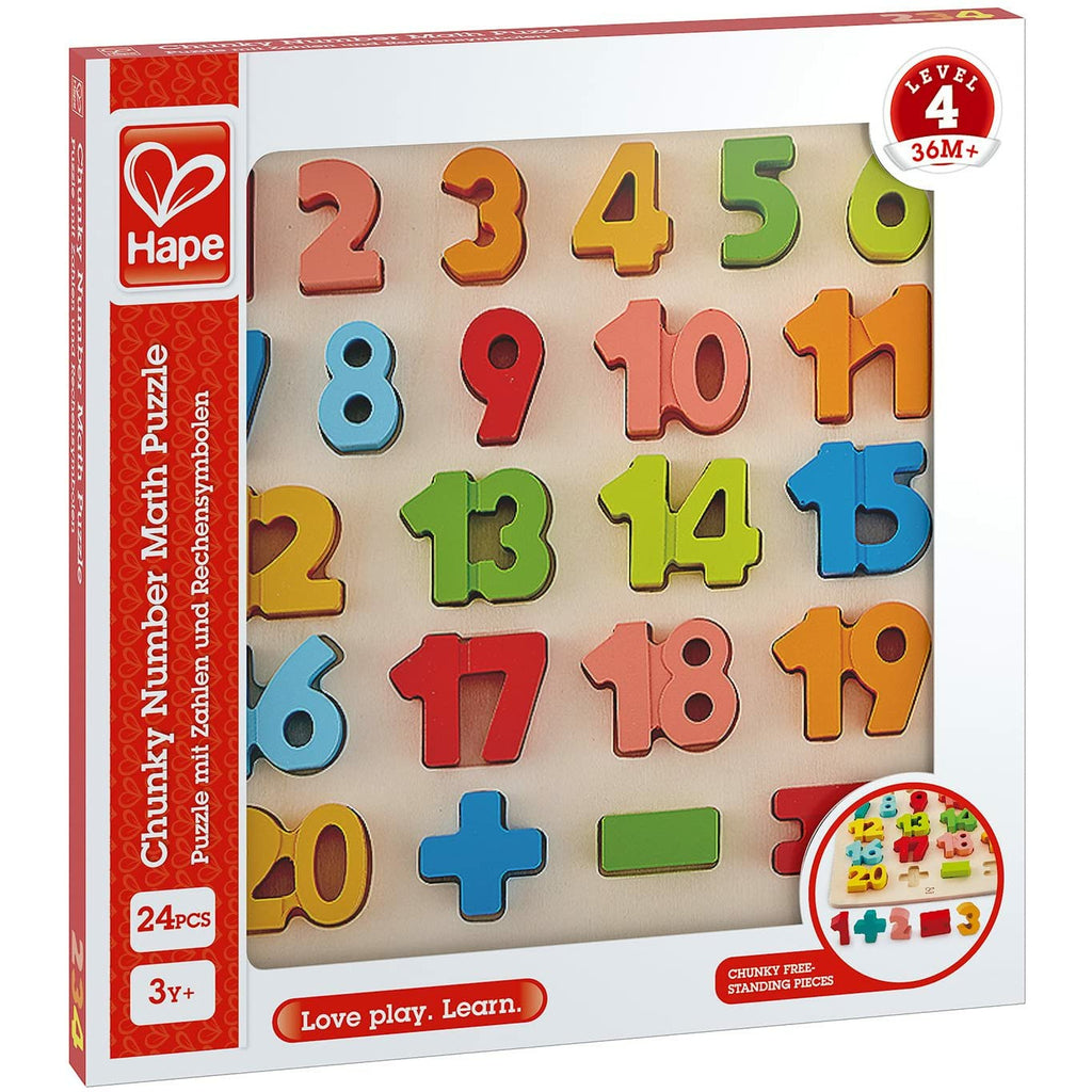 Hape Wooden Chunky Number Puzzle Multicolor Age- 3 Years & Above