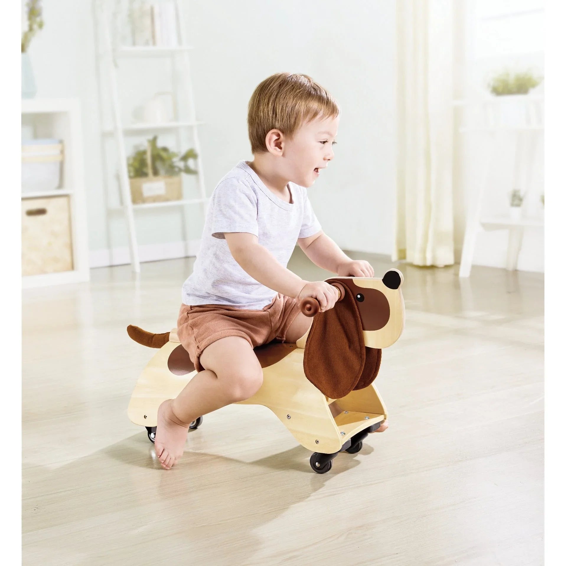Hape Wooden Ride-On Dachshund Puppy Multicolor Age- 12 Months & Above