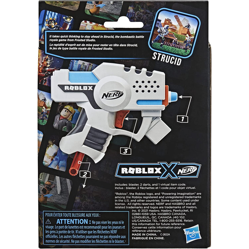 Hasbro Nerf Roblox Strucid: Boom Strike Dart Blaster Set White Age- 8 Years & Above