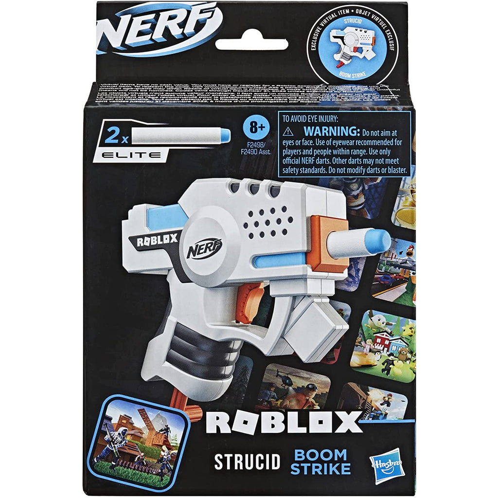 Hasbro Nerf Roblox Strucid: Boom Strike Dart Blaster Set White Age- 8 Years & Above