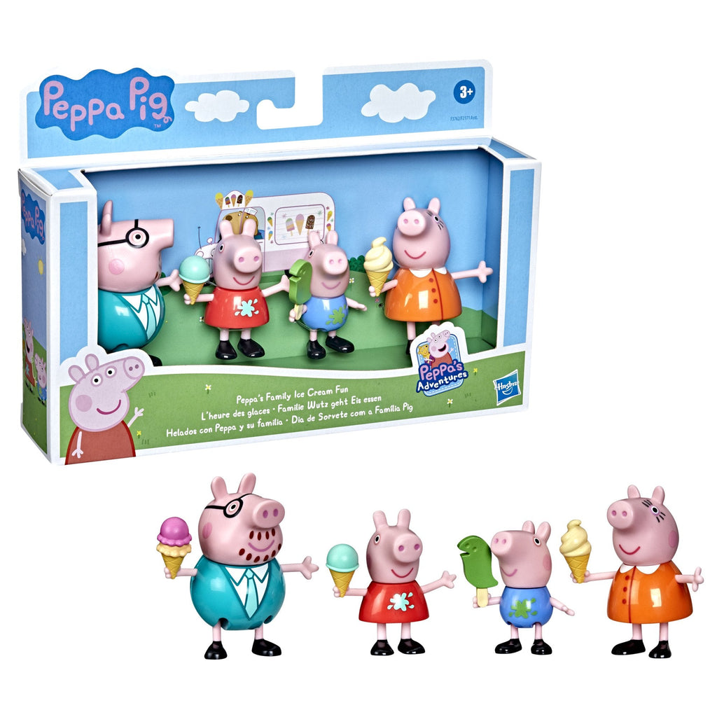 Hasbro Peppa Pig Family Figures 3-inch Pack of 4 Icecream Fun Multicolor Age- 3 Years & Above