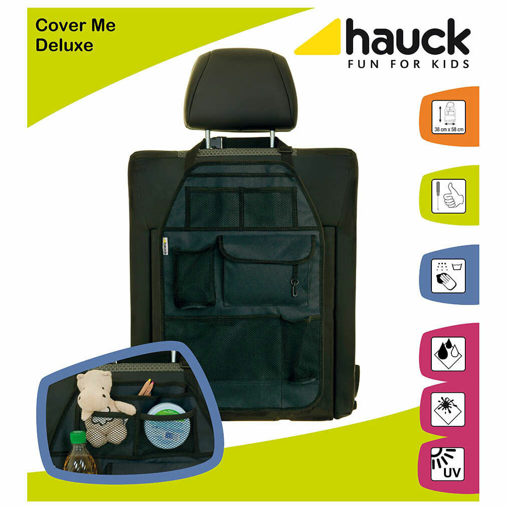 Hauck Cover Me Car Backrest Deluxe Seat Organiser Large Black Age- Newborn & Above