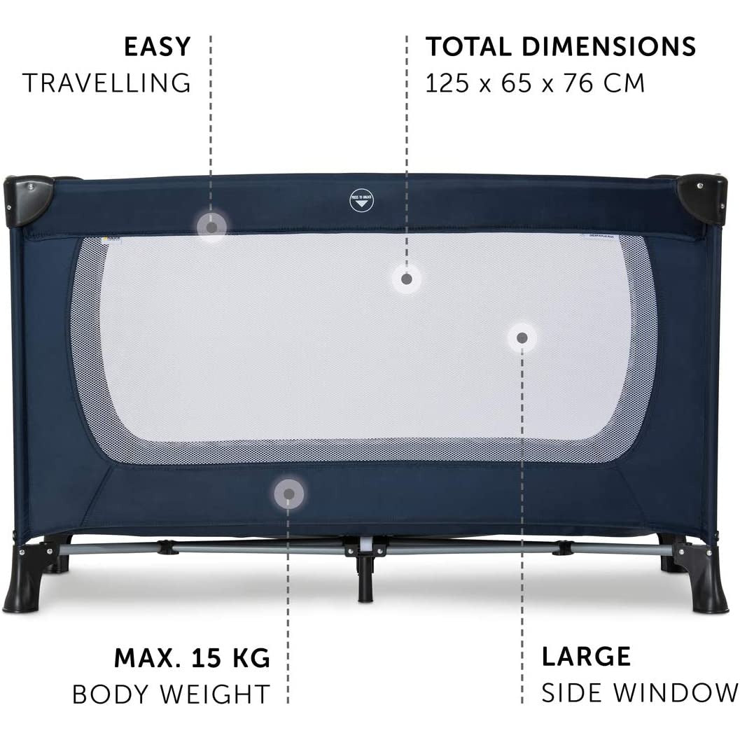 Hauck Dream'N Play Plus Cot/Travel Bed Navy Blue Age Newborn & Above