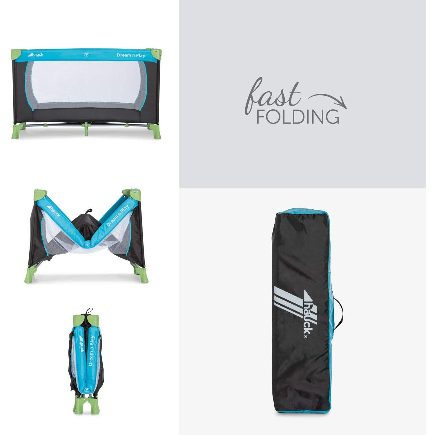 Hauck Dreamâ€™n Play, Travel Cot 120 X 60 Cm Water Blue AgeNewborn