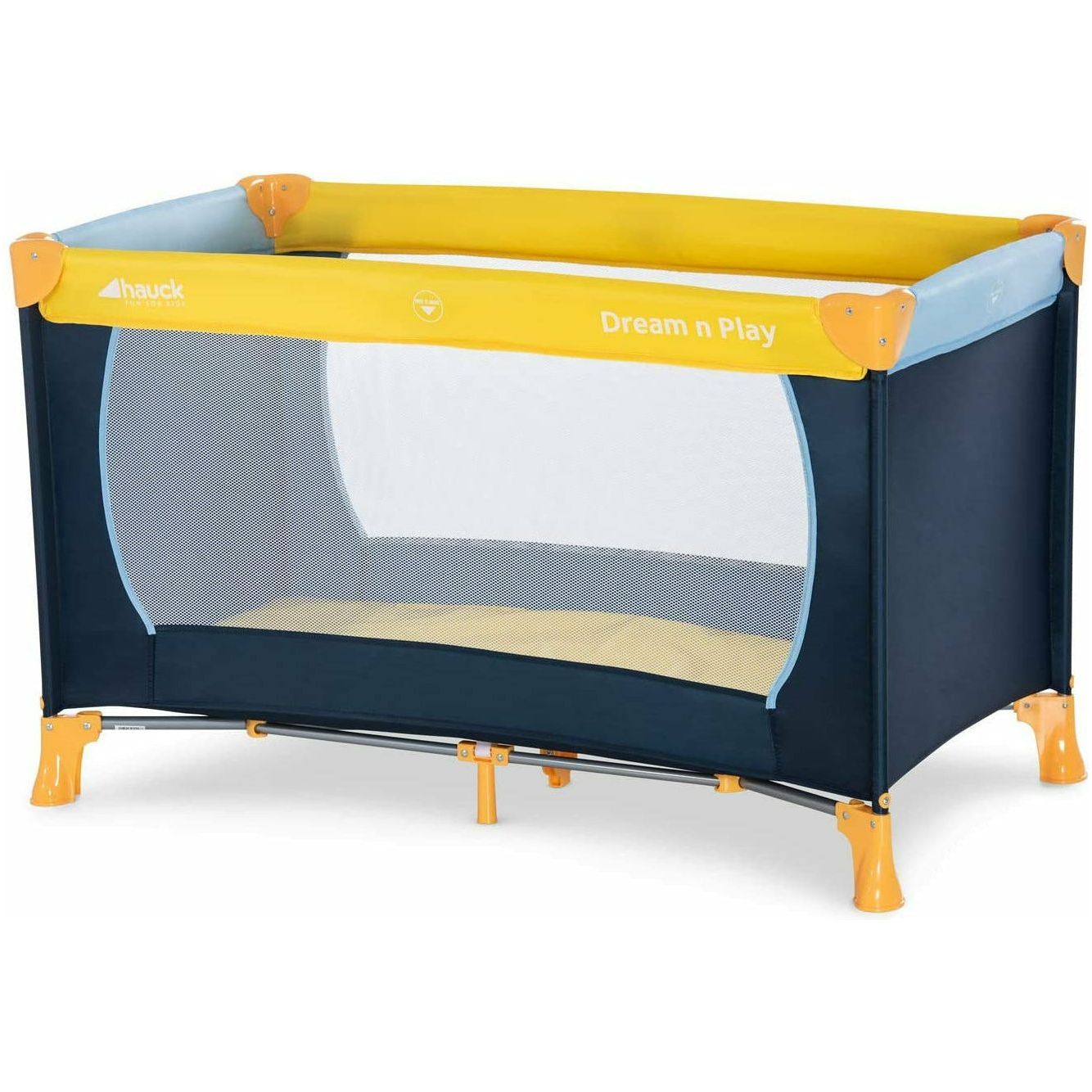 Hauck Dreamâ€™n Play, Travel Cot 120 X 60 Cm Yellow Blue Navy Age