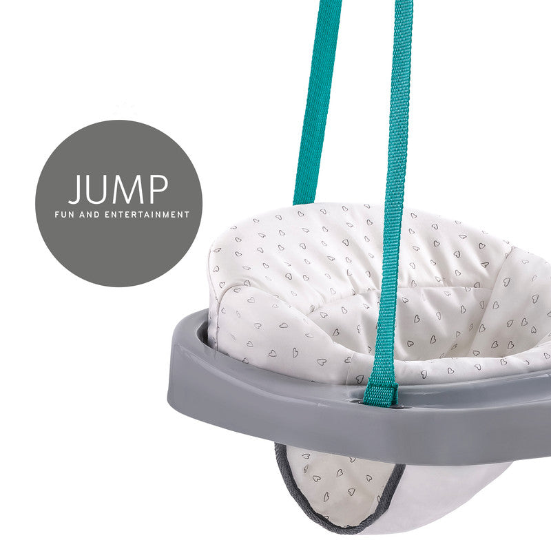 Hauck Hearts
 Jump Door Bouncer Grey/White Age- 6 Months upto 12 kg