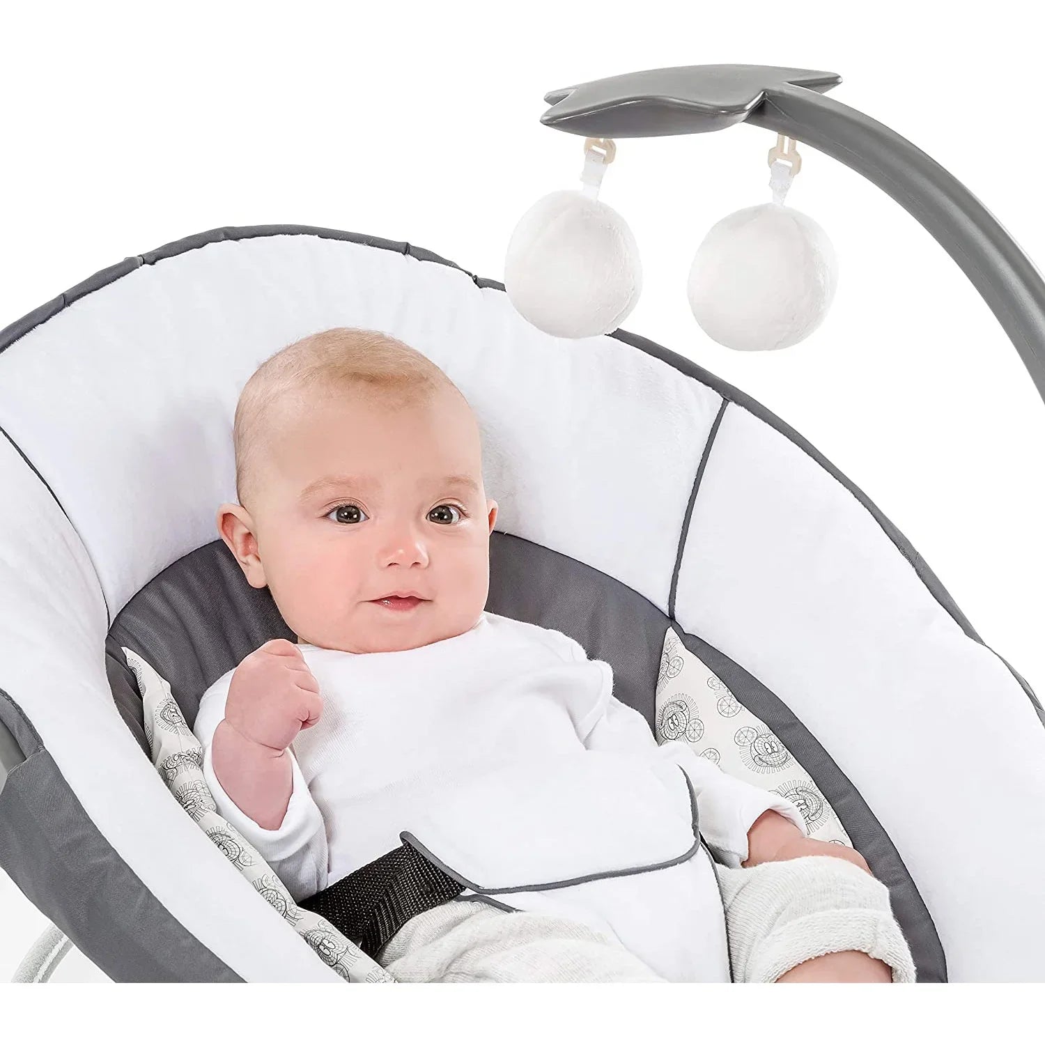 Hauck Leisure Mickey Cool Vibes Baby Bouncer Grey/White Age- Newborn & Above