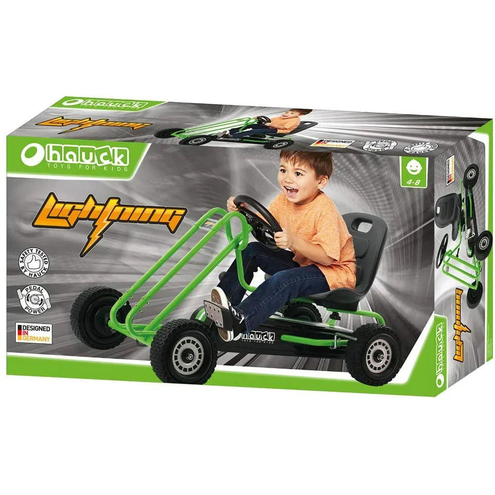 Hauck Lightning Go Kart Race Green & Black Age-4 Years & Above