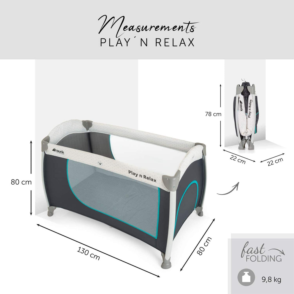 Hauck Play'N Relax Cot/Travel Bed Hearts Age- Newborn & Above