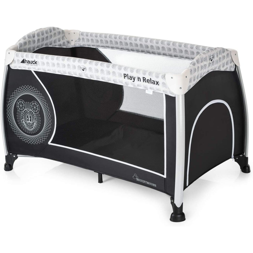 Hauck Play N Relax Mickey Cool Vibes Travel Cot/Playpen Black Age- Newborn & Above (Holds up to 15 kg)