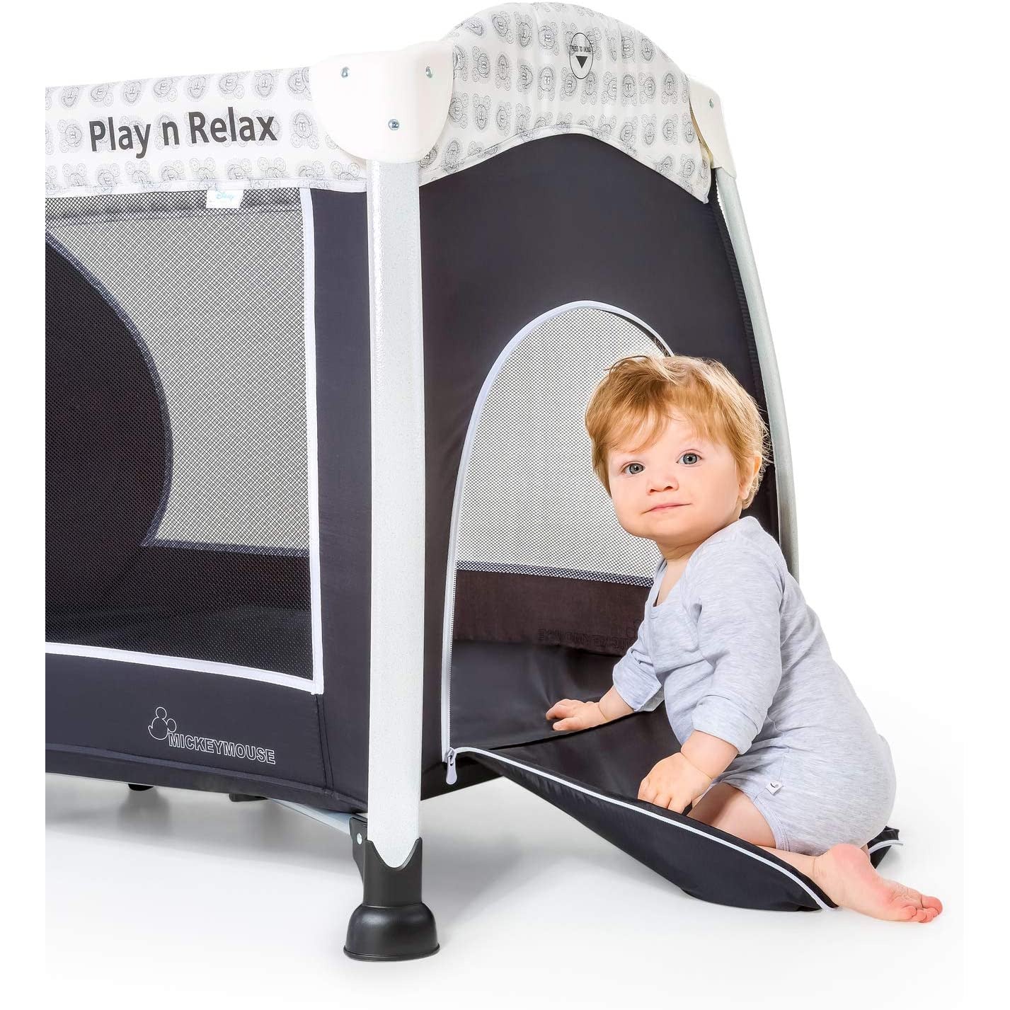 Hauck Play N Relax Mickey Cool Vibes Travel Cot/Playpen Black Age
