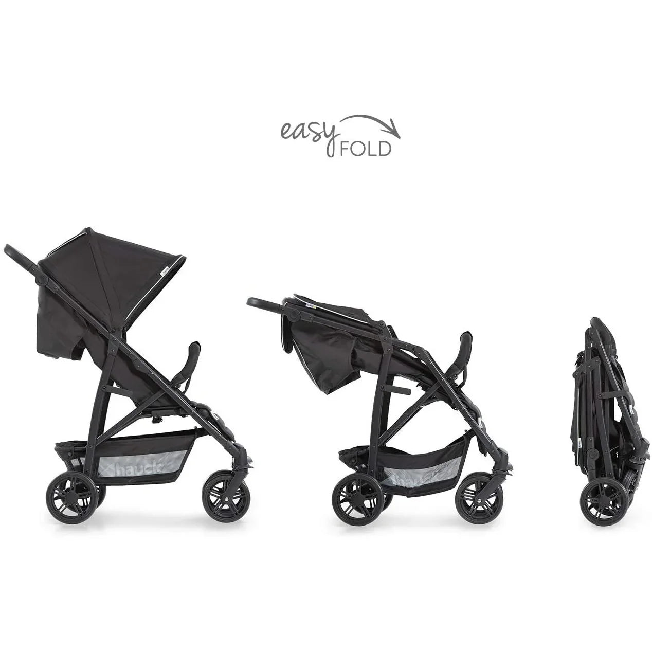 hauck rapid 4s pushchair Hauck Rapid 4 Stroller With Front Safety Bar Caviar Silver Age-Newborn & Above