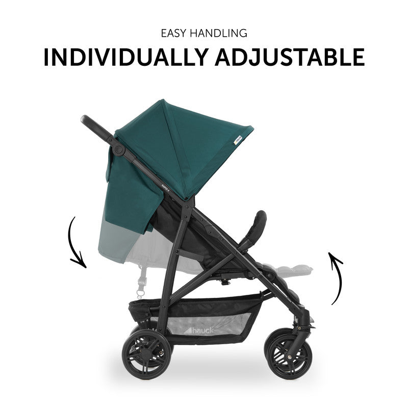 Hauck Rapid 4 Stroller With Front Safety Bar Petrol Green /Black Age- Newborn & Above (Holds upto 25 kgs)