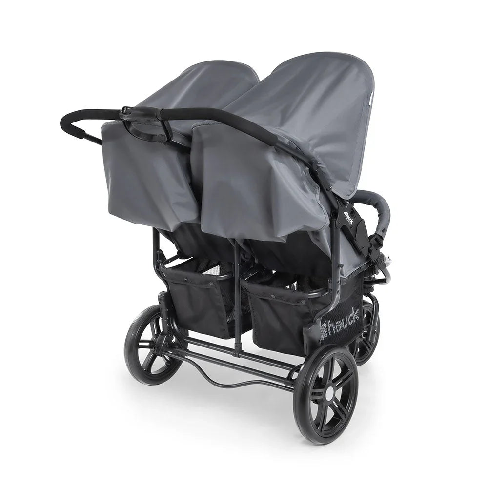 Hauck Roadster Duo SLX Twin Stroller Grey Silver Age- Newborn & Above (Holds up to 36 kg)
