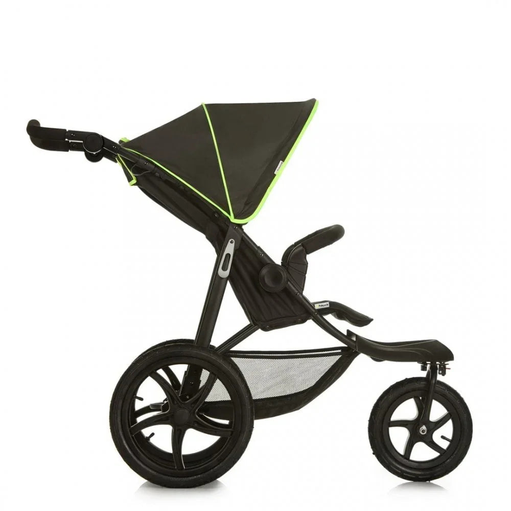 hauck 3 wheel stroller Hauck Runner 3 Wheel Pushchair Stroller Holding upto 18 Kg Black/Neon Yellow Age-Newborn & Above