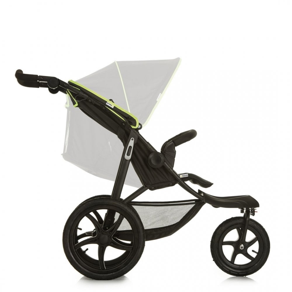Hauck Runner 3 Wheel Pushchair Stroller Holding upto 18 Kg Black/Neon Yellow Age-Newborn & Above