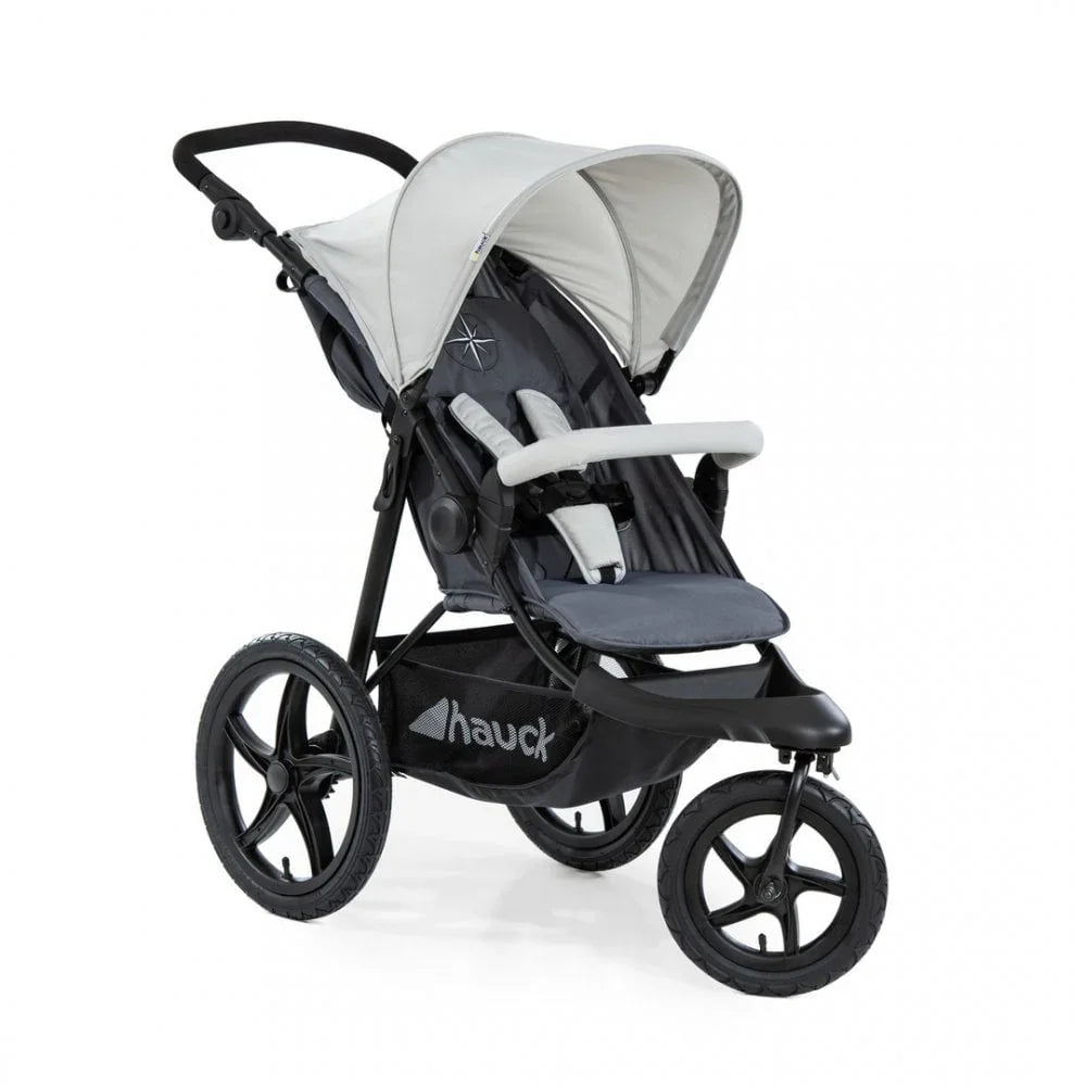 Hauck Runner 3 Wheel Pushchair Stroller Holding upto 18 Kg Silver/Grey Yellow Age-Newborn & Above