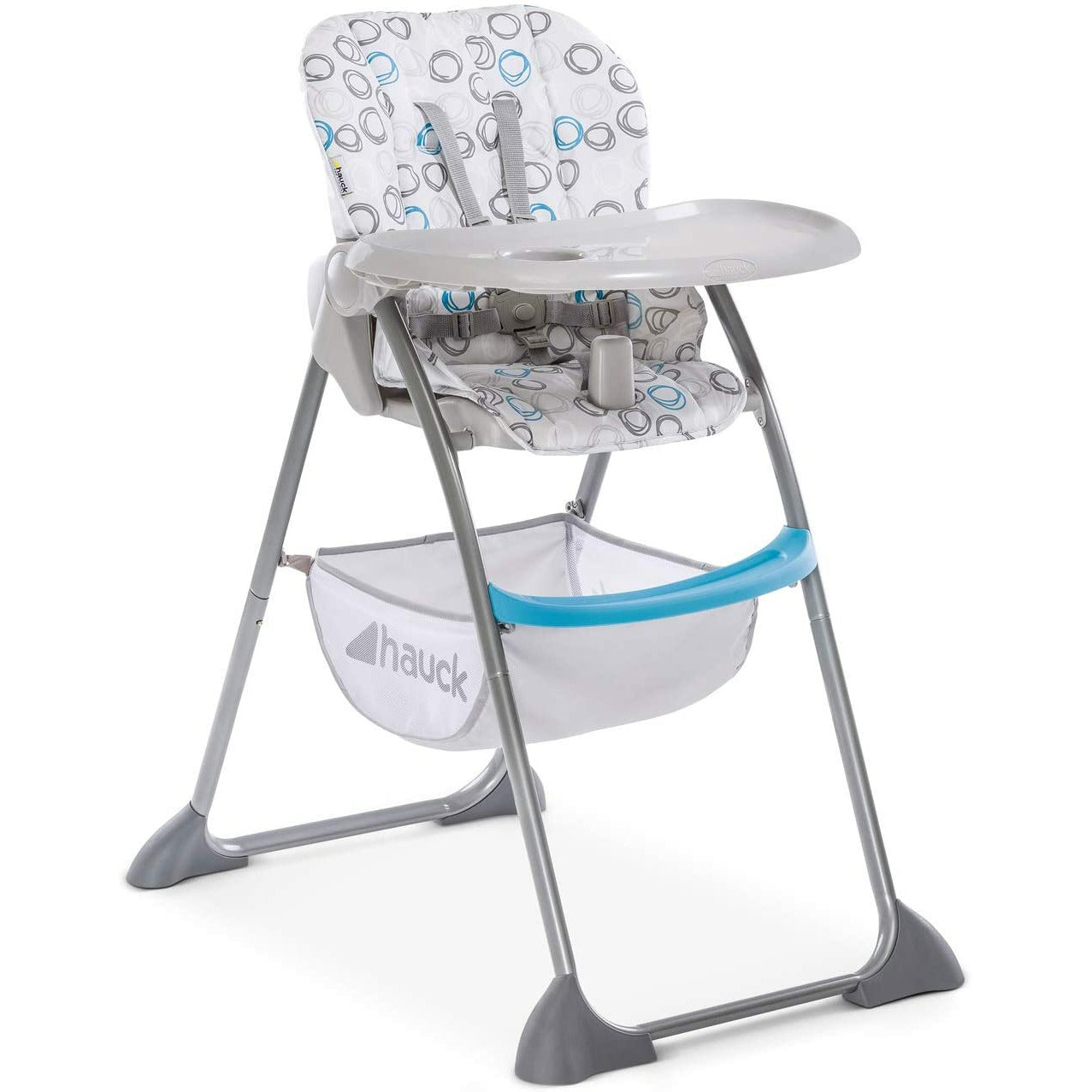 Hauck Sit Fold Baby Feeding Highchair With Basket Circles Blues