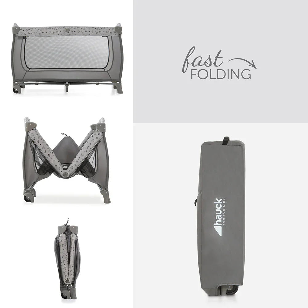 hauck sleep and play Hauck Sleep N Play Centre Travel Bed Nordic Grey (Holds upto 15 Kgs Weight) Age- Newborn & Above