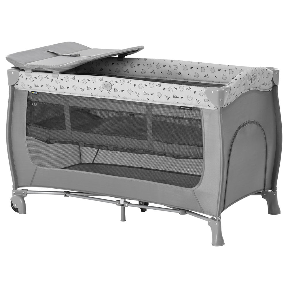 Hauck Sleep N Play Centre Travel Bed Nordic Grey (Holds upto 15 Kgs Weight) Age- Newborn & Above