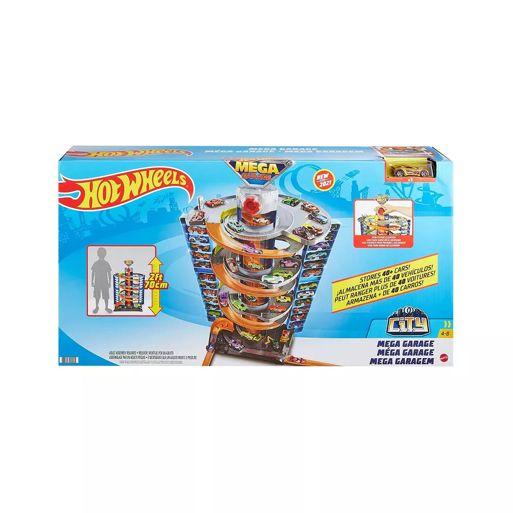 Hot Wheels City Mega Garage Playset with Track Car Multicolor