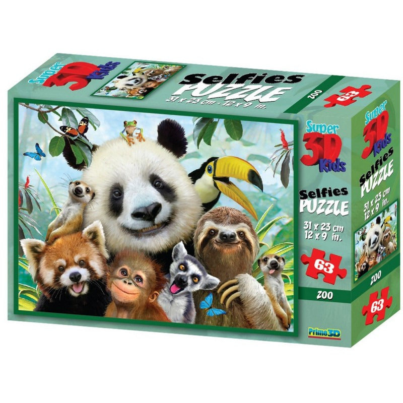 Howard Robinson Zoo Selfie 3D Puzzle 63 Pieces Age-4 Years & Above