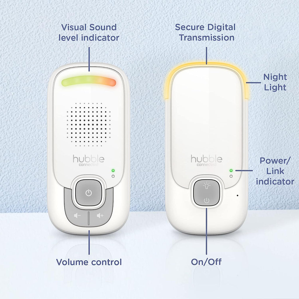 Hubble   Connected Listen Glow Audio Baby Monitor White Age Newborn & Above