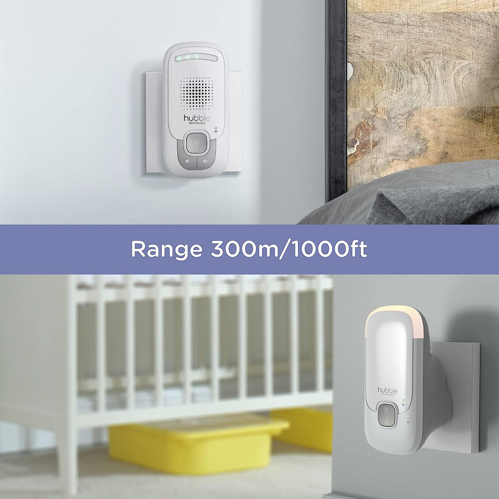 Hubble   Connected Listen Glow Audio Baby Monitor White Age Newborn & Above