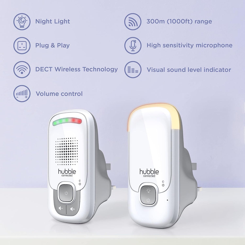 Hubble   Connected Listen Glow Audio Baby Monitor White Age Newborn & Above