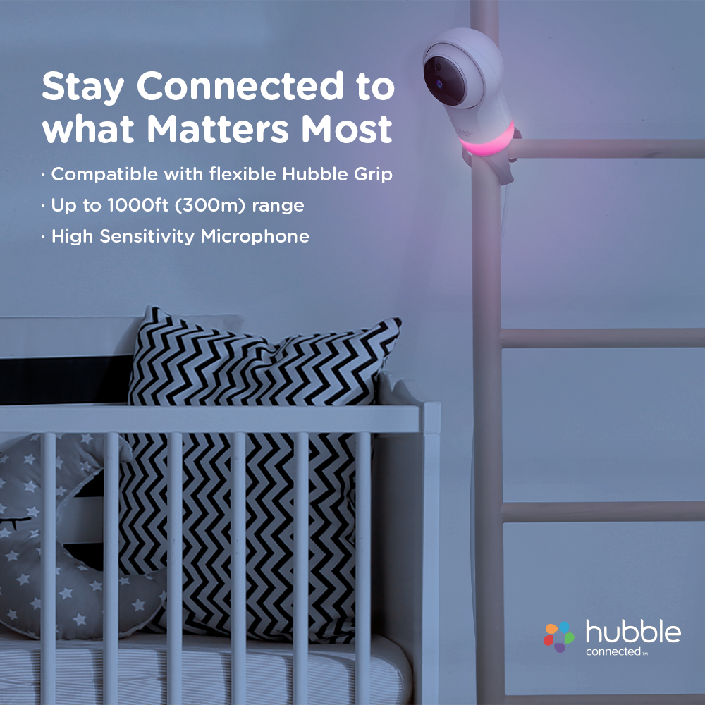 Hubble Nursery Pal Glow Smart HD Baby Monitor with Night Light White