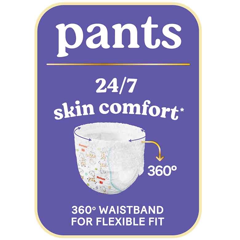 Huggies Dry Comfort Pant Diapers Size 3 (7-13kg)- 62 Pieces