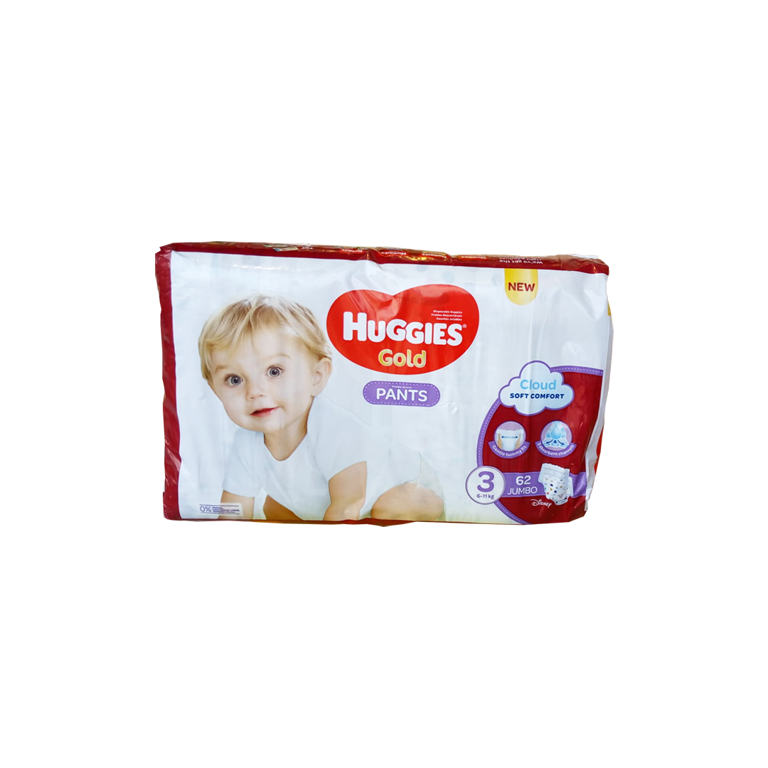 Huggies Gold Pants Jumbo Size 3 62 Pieces 6 11Kg Peekaboo