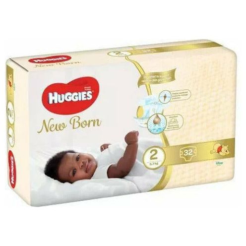 Huggies Newborn (size 2) 5-7kg 32 Pieces