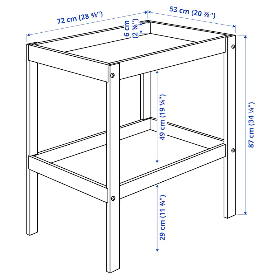 Ikea Sniglar Changing table, Beech/White, 72 x 53 x 88 Centimeters, Age- Newborn & Above