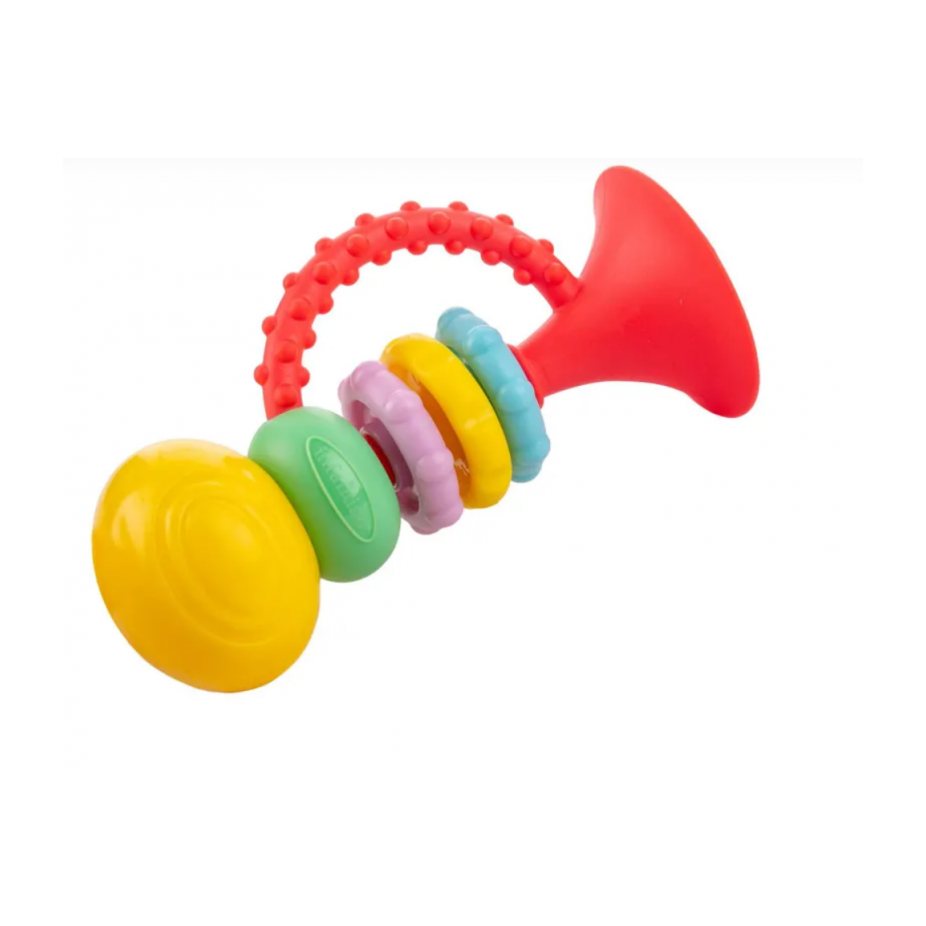 Infantino Baby's First Clack And Clasp Musical Trumpet Multicolor Age- Newborn & Above