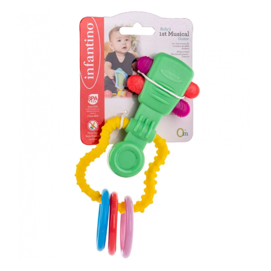 Infantino Baby’s Rock And Teether Guitar Multicolor Age- Newborn & Above
