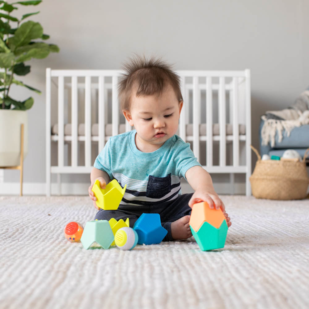 Infantino Balls, Blocks & Cups Stack & Link Playset Multicolor Age- 3 Months & Above