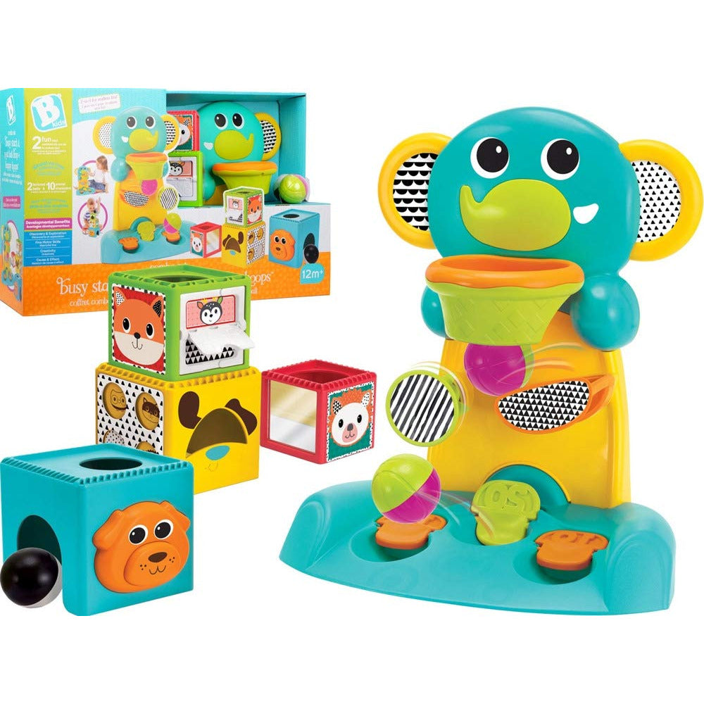 Infantino Busy Stack & Nest Ball Drop Happy Hoops Combo Set Multicolor Age- 12 Months & Above