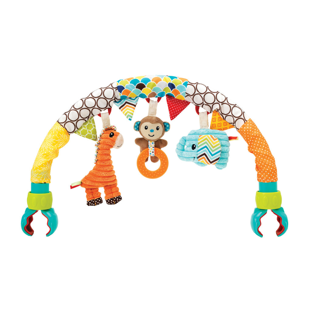 Infantino Clip & Play Travel Arch Rattles Multicolor Age- Newborn & Above