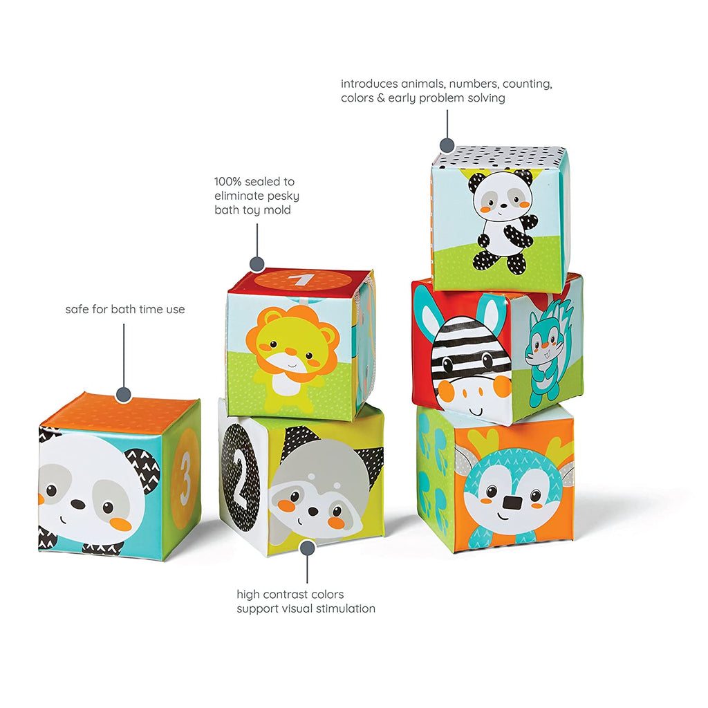 Infantino Colors & Numbers Bath Blocks Multicolor Age- 6 Months & Above