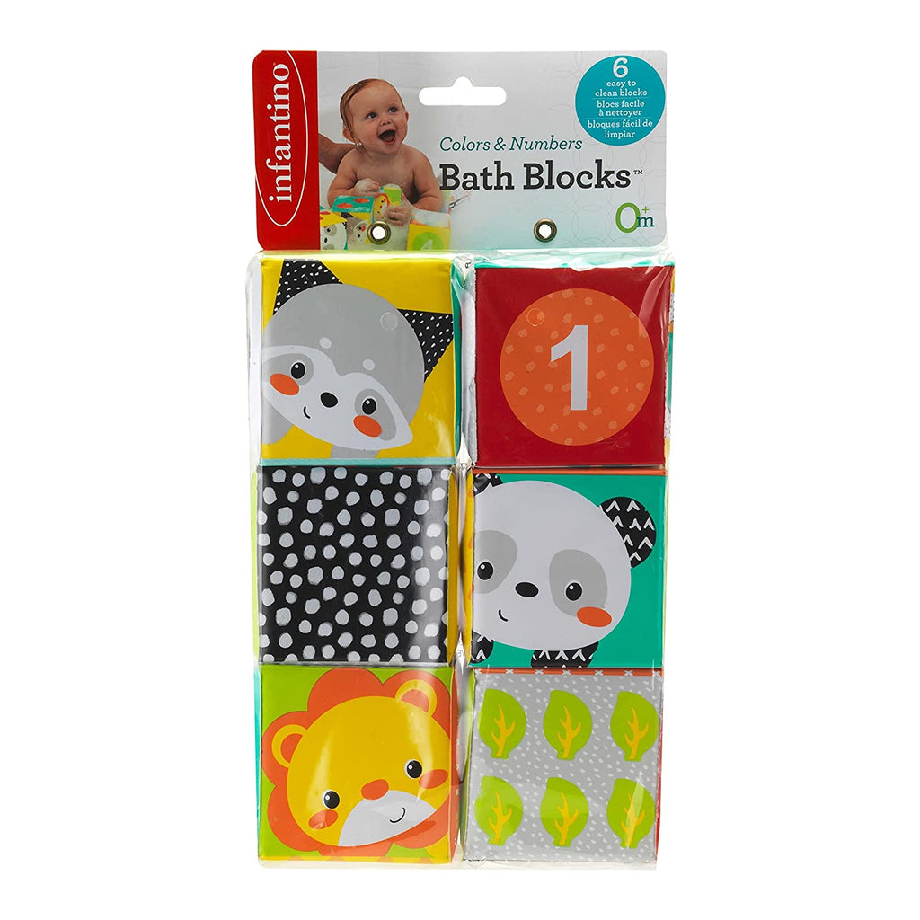 Infantino Colors & Numbers Bath Blocks Multicolor Age- 6 Months & Above