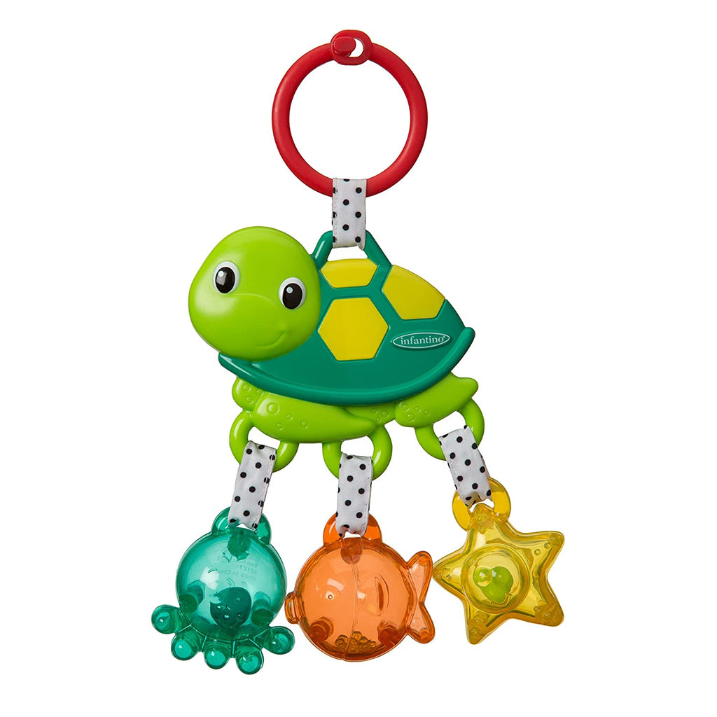 Infantino Jingle Sea Charms Turtle Rattle Green Age- 3 Months & Above