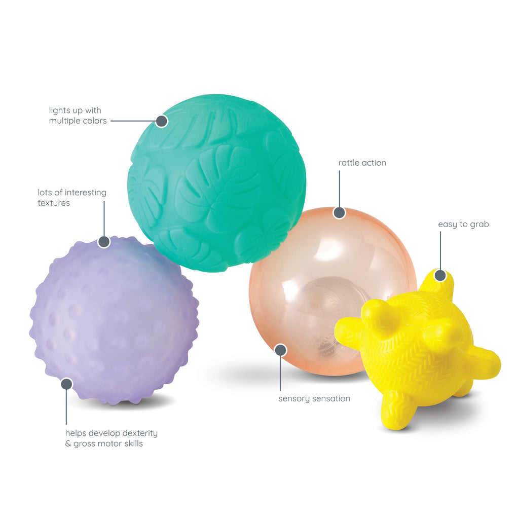 Infantino Lights & Sounds Multi Sensory Balls Set Multicolor Age-6 Months & Above