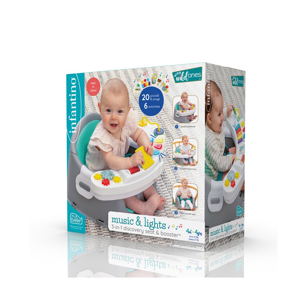 Infantino Music & Lights 3-in-1 Discovery Seat & Booster Multicolor Age-6 Months & Above