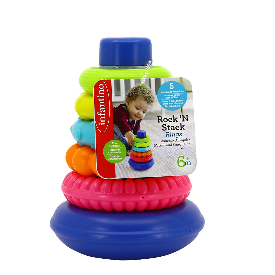 Infantino Rock 'N Stack Rings Multicolor Age- 6 Months & Above