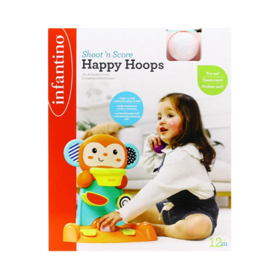 Infantino Shoot 'N Score Happy Hoops  Basketball Game Multicolor Age- 12 Months & Above